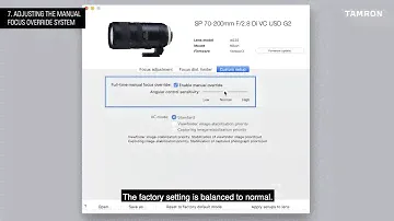 07 Tap In Adjusting Manual Focus Override