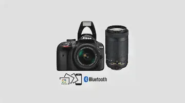 Nikon D3400 Digital SLR Camera & 18-55mm VR & 70-300mm DX AF-P Lenses - (Certified