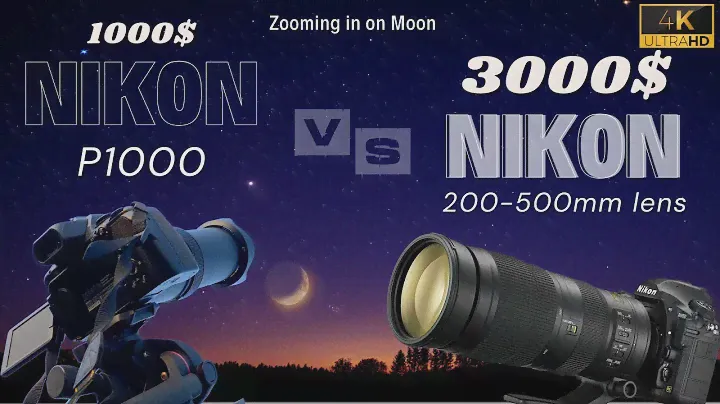 Nikon P1000 Vs Nikon 200 - 500 lens - Zooming in on MOON