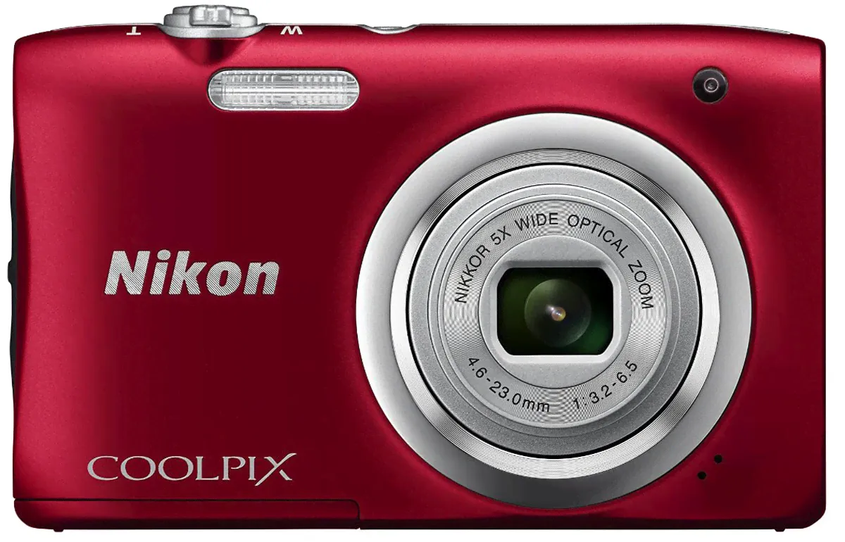 Nikon Компактный фотоаппарат Nikon CoolPix A100, красный-0