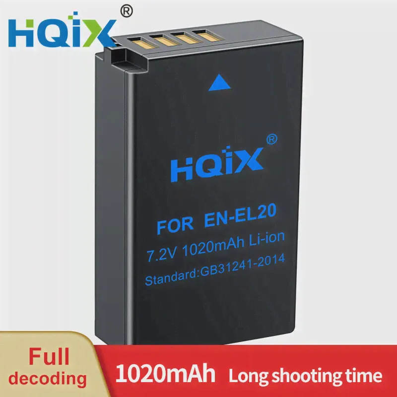 HQIX для Nikon Coolpix A AW1 J1 J2 J3 S1 V3 P950 P1000 Камера EN-EL20 EL20a Зарядное Устройство Батарея
